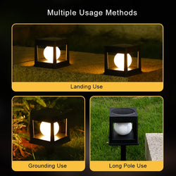 Solar Post Light, Outdoor Post Cap Lights, Solar Fence Post Lamp, Pillar Lamps, Waterproof for Wooden Posts, Patio and Camping Decor