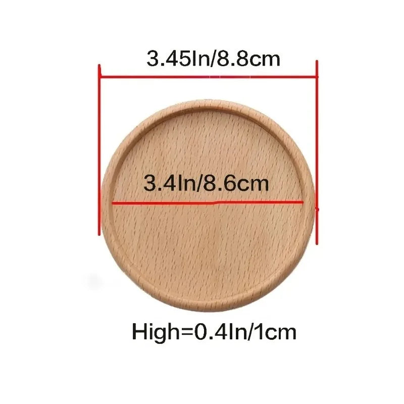 Solid Walnut Wood Coaster Round Square Beech Wood Cup Mat Durable Heat Resistant Tea Coffee Cup Pad Placemats 8.8cm/3.46in