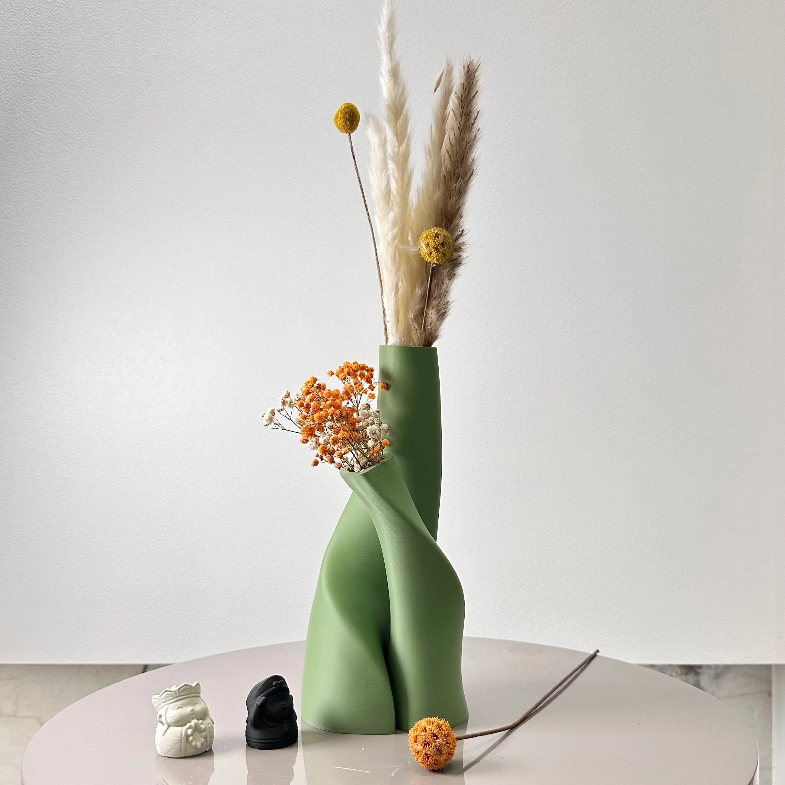 2 Piece Set of Special-Shaped Double Vase, Creative Dried Flower Vase, Multi-Color Optional, Suitable for Living Room, Kitchen,