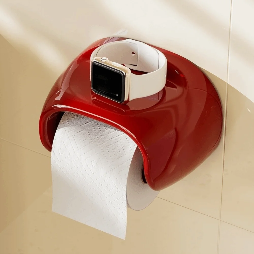 No Punching Bathroom Roll Holder Wall Mounted Waterproof Toilet Paper Storage Rack Plastic Vintage Toilet Paper Box Restroom