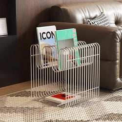 Modern Minimalist Metal Shelf - Versatile Wall/Floor Organizer for Coffee Table, Sofa Side or Bedside Storage