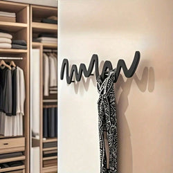 Sakeram Minimalist Wall Hooks, Black Arc Coat Key Hanger Modern Space-Saving Metal for Home Office Decor