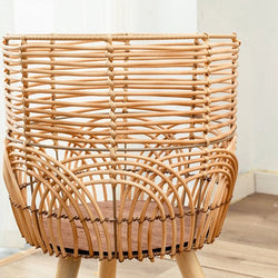 Woven Flower Pot, Faux Rattan Plant Stand, Tall Living Room Floor Shelf, Balcony Bamboo Woven Flower Basket Planter
