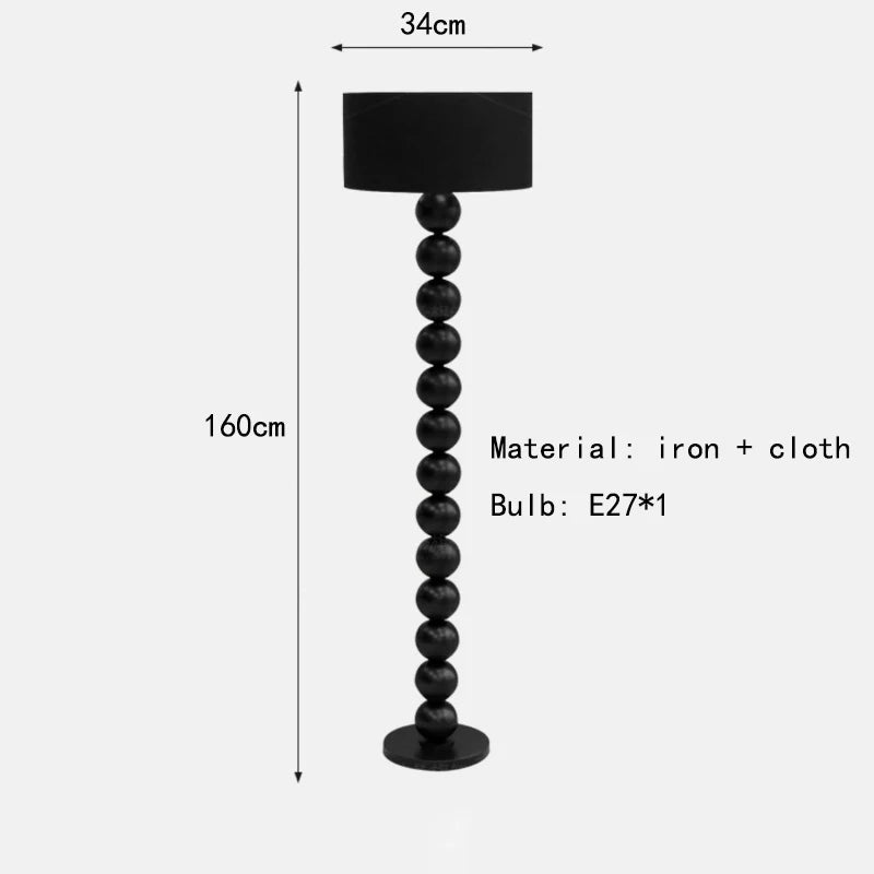 Nordic Vintage Art High-end Iron Cloth LED Decoration Floor Lamp For Living Room Bedroom Study Lighting Fixtures