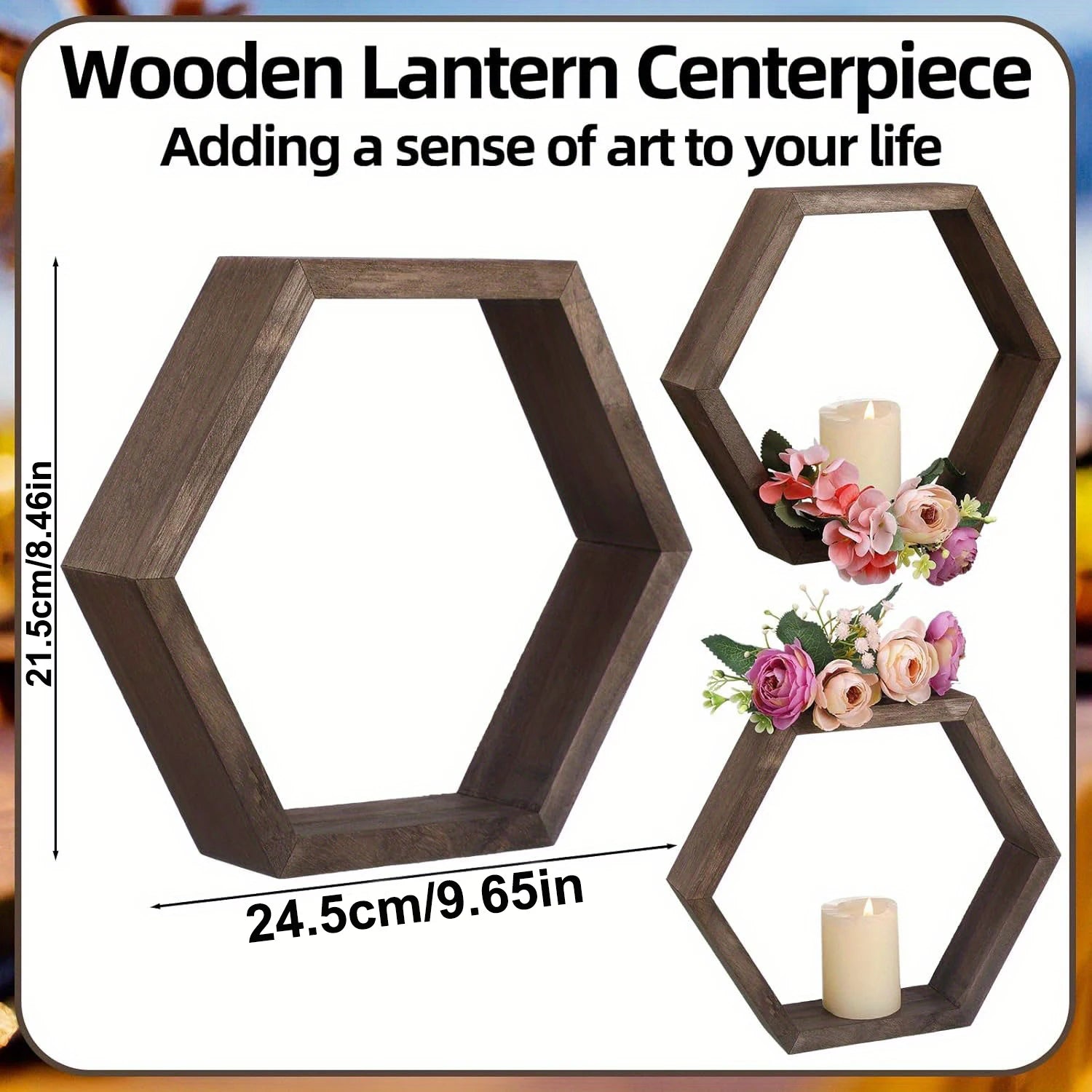 Hexagonal Floating Wall Shelf, Hexagon Storage Rack - for Home Decor Lovers - Perfect Gift - Suitable for Bathroom and Bedroom
