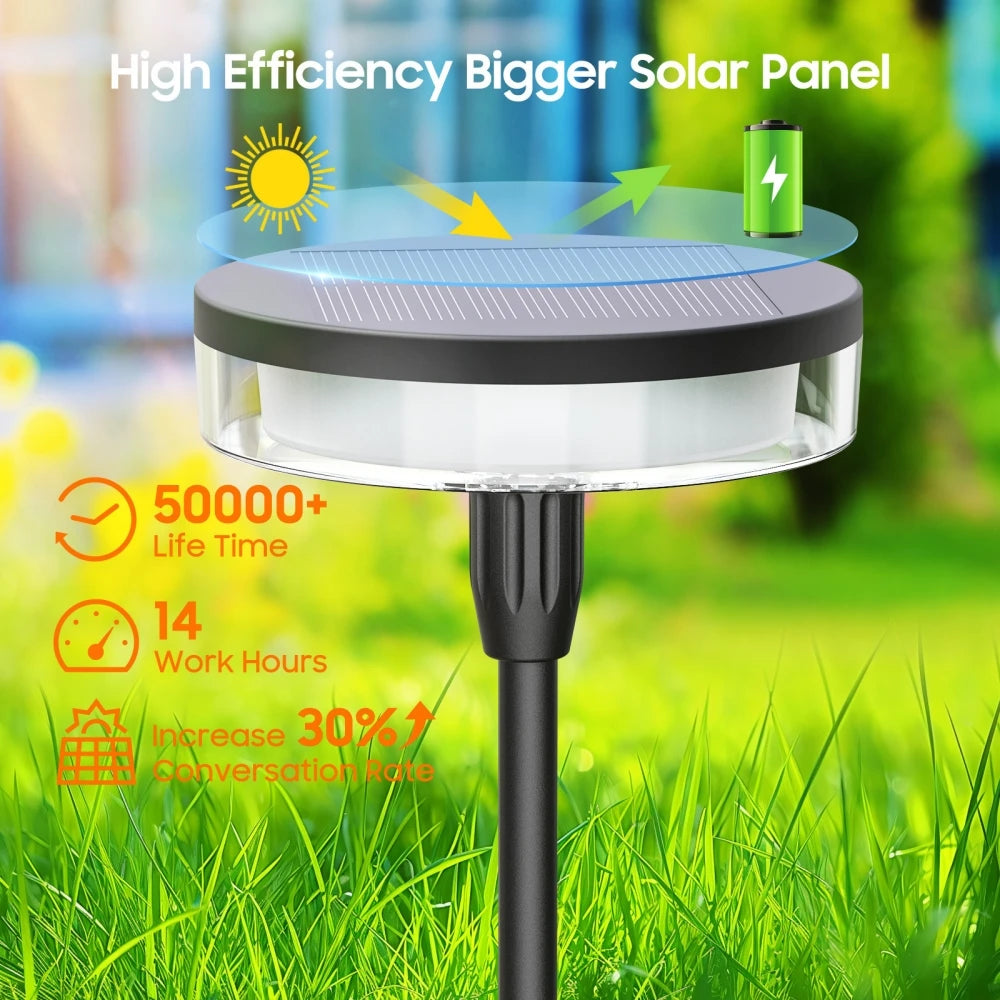 2PCS Solar Pathway Lights, Sway by Wind Solar Swaying Lights, Bright 12H IP65 Waterproof for Outdoor Yard, Path, Patio and Lawn Decor