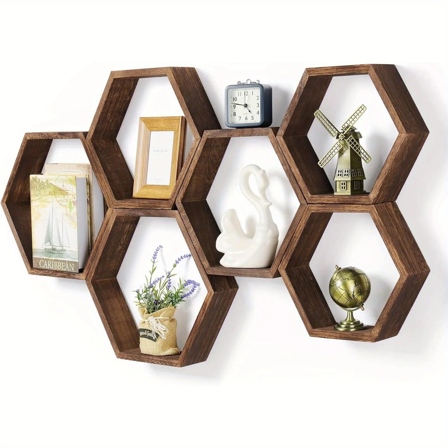 Hexagonal Floating Wall Shelf, Hexagon Storage Rack - for Home Decor Lovers - Perfect Gift - Suitable for Bathroom and Bedroom