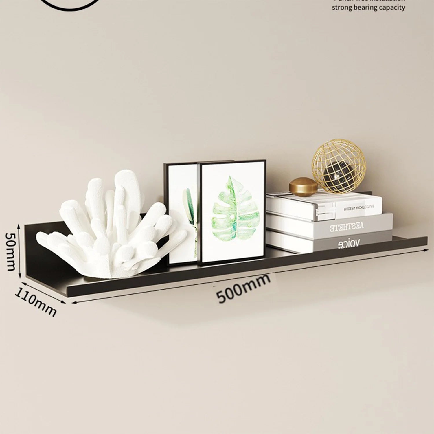 Picture Ledge Shelf, Metal Wall Shelves, Floating Shelves, Bookshelves and Kids' Bookshelf, Wall-Mounted for Living Room and Bedroom