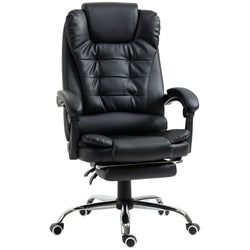 Adjustable Office Chair with Footrest, Height Adjustable, Comfortable Seating, 64.5 x 69 x 109-117 cm, Black