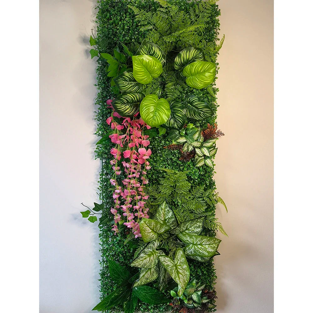40 * 120 cm New Artificial Green Simulated Plant Grid, Milan Eucalyptus Wedding Backdrop Wall Decoration