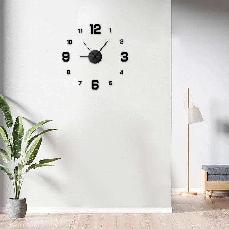Creative Frameless DIY Wall Clock, Silent Decorative Wall Clock for Living Room and Office