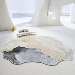 Light Luxury Bedroom Decor Irregular Rug, Large Living Room Rug, Washable Lounge Soft Floor Mat, Home Anti-Slip Carpet