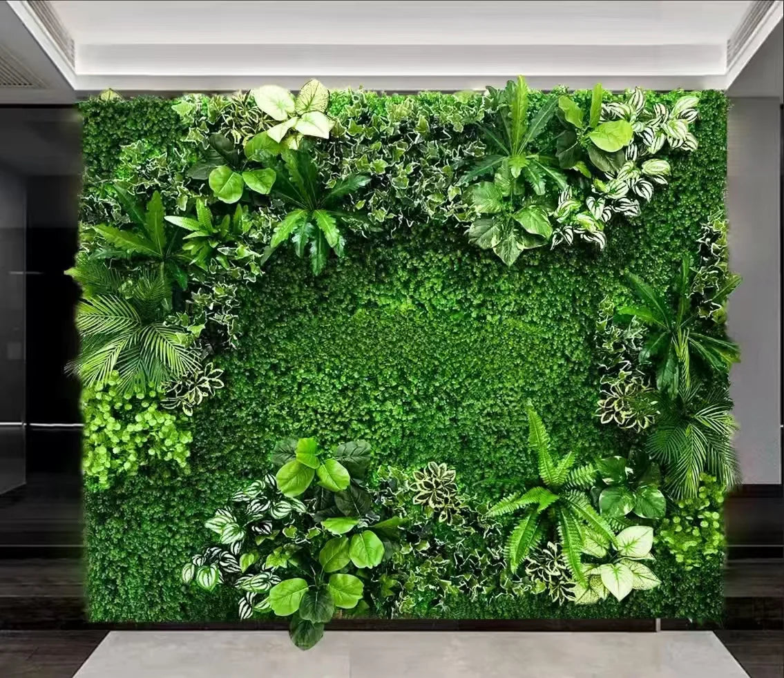 40 * 120 cm New Artificial Green Simulated Plant Grid, Milan Eucalyptus Wedding Backdrop Wall Decoration