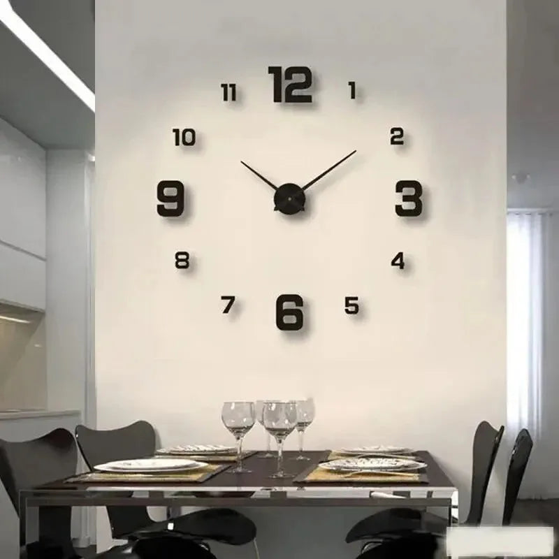 Creative Frameless DIY Wall Clock, Silent Decorative Wall Clock for Living Room and Office