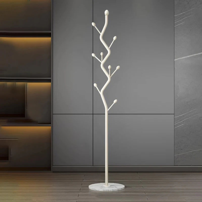 Modern metal vertical coat rack - with marble base | Exquisite and simple design, freestanding hall hat and coat rack
