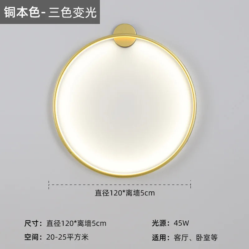 Modern Decorative LED Wall Lamp for Bedroom and Living Room, Scandinavian Design Round Ring Indoor USB Wall Sconce Lighting Fixture