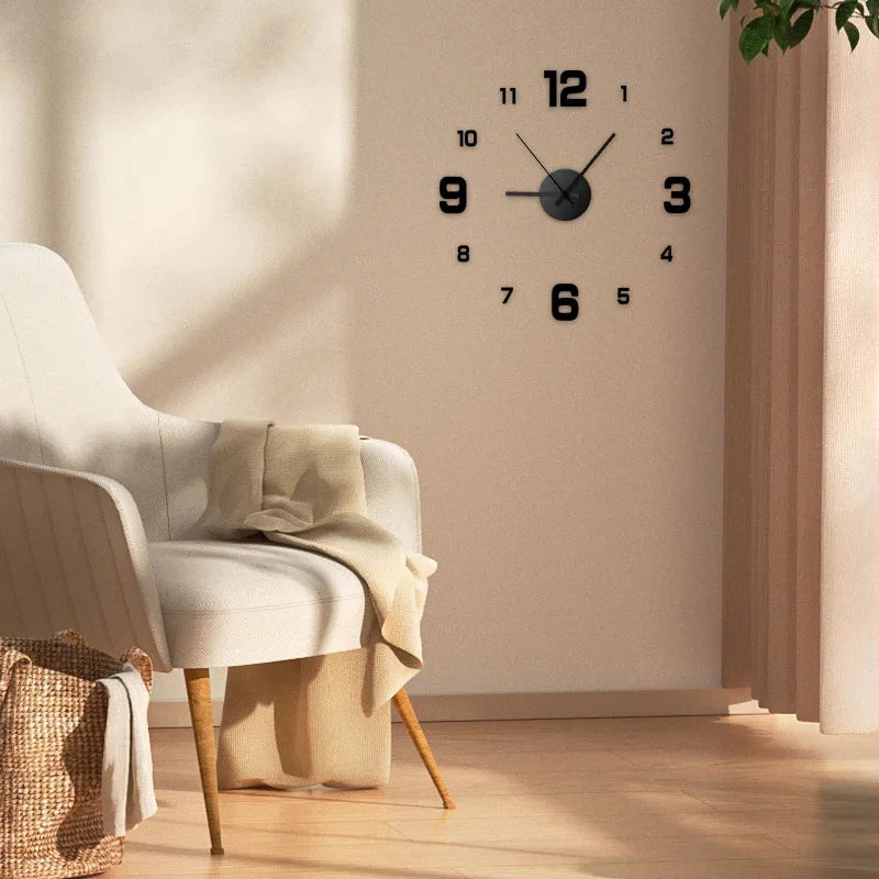 Creative Frameless DIY Wall Clock, Silent Decorative Wall Clock for Living Room and Office