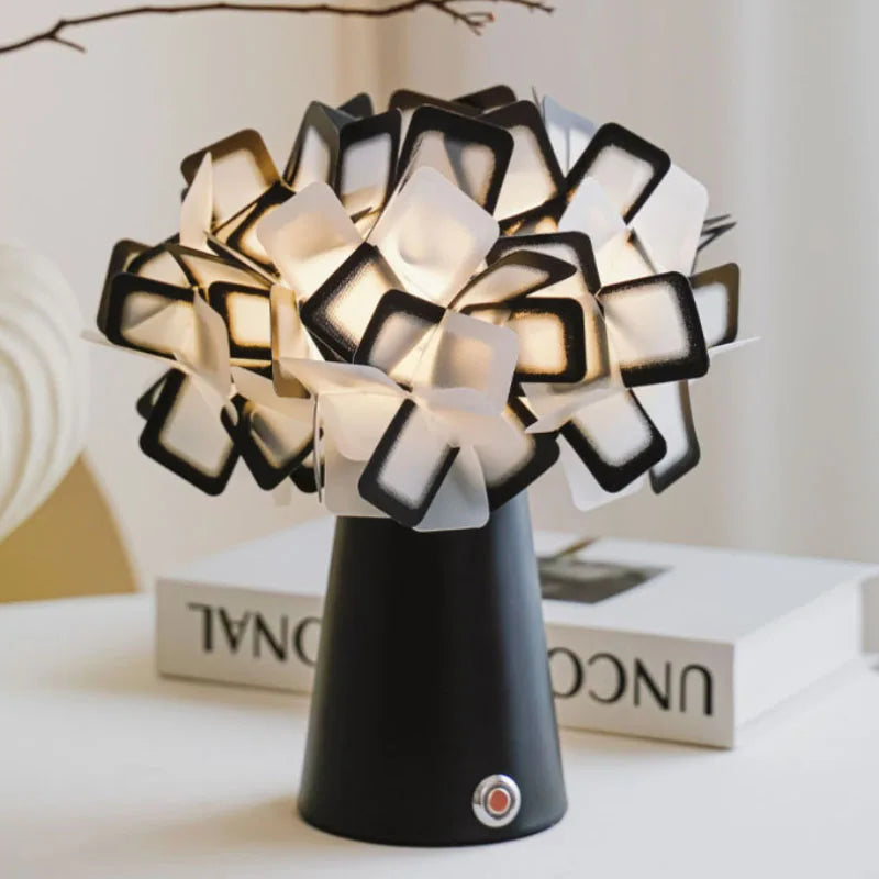 Nordic Flower Art Iron PVC Multiple Colors LED Decoration Table Lamp Desk Light For Living Room Bedroom Study Lighting Fixtures