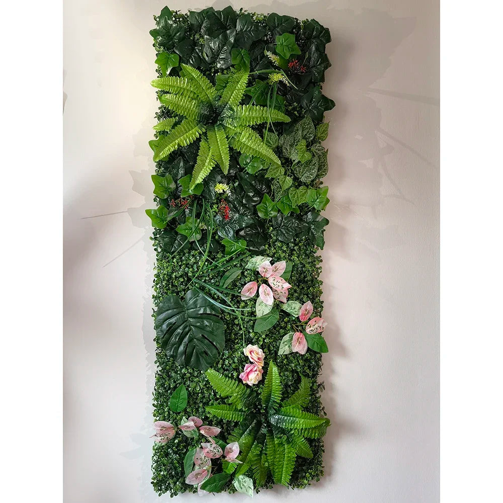 40 * 120 cm New Artificial Green Simulated Plant Grid, Milan Eucalyptus Wedding Backdrop Wall Decoration