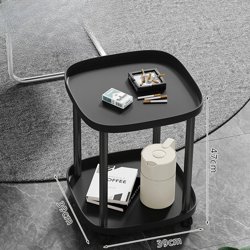 Mahjong Coffee Table, Tea Stand, Mahjong Table, Shelf, Small Side Table for Chess/Card Room, Playing Cards and Movable Tea Table