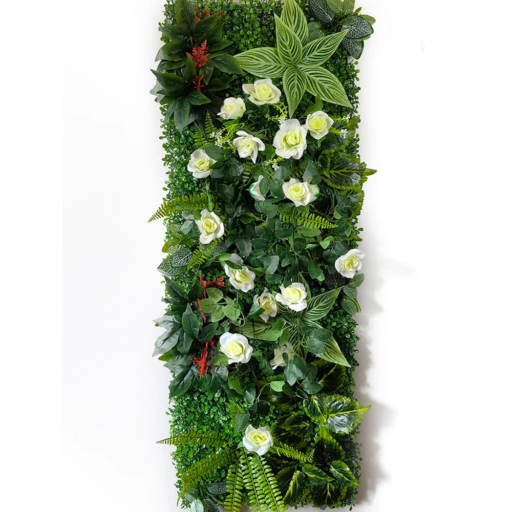 40 * 120 cm New Artificial Green Simulated Plant Grid, Milan Eucalyptus Wedding Backdrop Wall Decoration