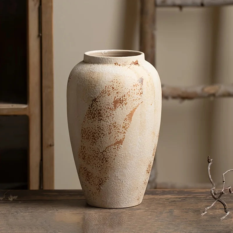 Elegant Retro Ceramic Flowerpot with White Spots — Exquisite Design Creates a Refined Atmosphere, Suitable for Various Types of Flowers, Unique Spotted Texture Adds a Classical Aesthetic, Perfectly Enhancing Your Home or Office Space