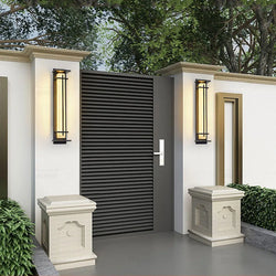 Modern Stainless Steel LED Wall Lamp, Waterproof IP65, 85-265V, Simulated Marble Porch Lamp for Outdoor Street, Path and Sconce Lighting