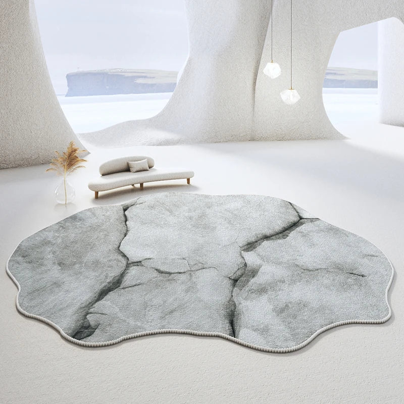 Light Luxury Bedroom Decor Irregular Rug, Large Living Room Rug, Washable Lounge Soft Floor Mat, Home Anti-Slip Carpet