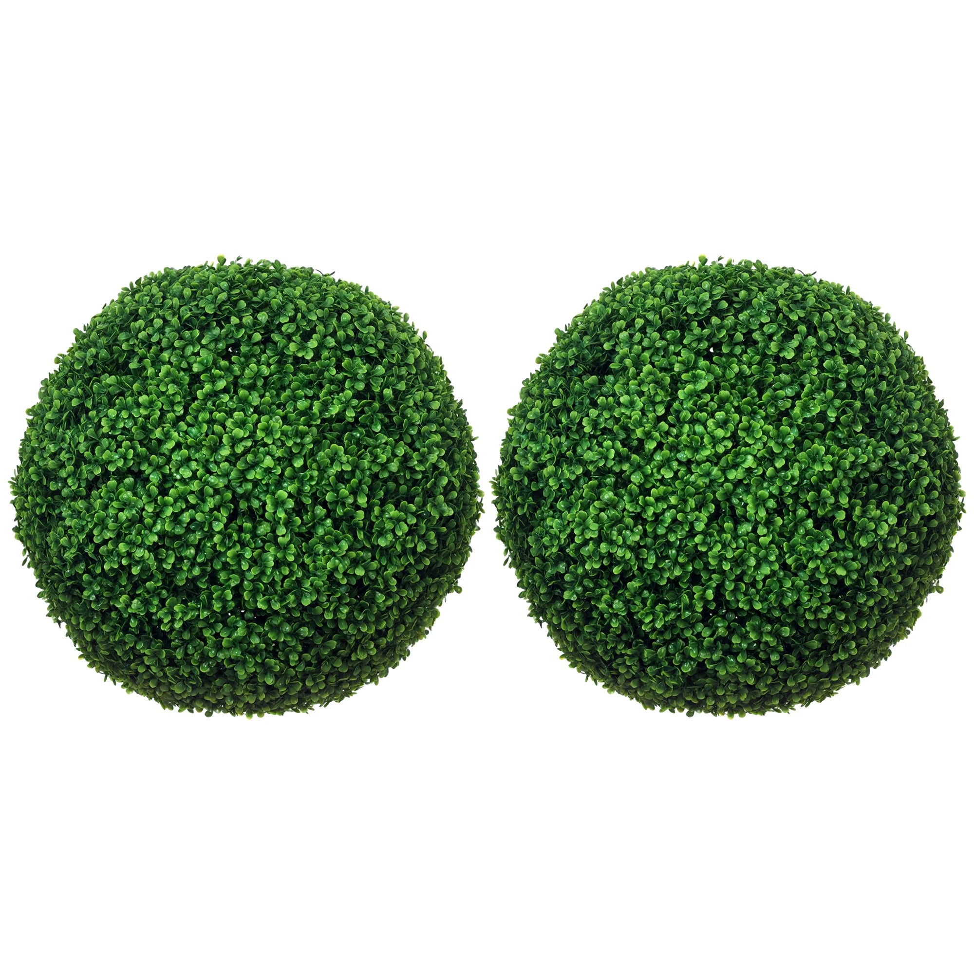 2-Piece Set of Boxwood Trees, Artificial Plants, UV-Protected Houseplant Decor, for Indoor and Outdoor Use, Green