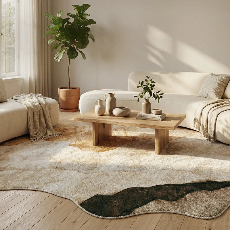 Irregular Shape Bedroom Decor Large Carpet Thick Plush Carpets for Living Room Light Luxury Cloakroom Floor Mat Fluffy Soft Rug
