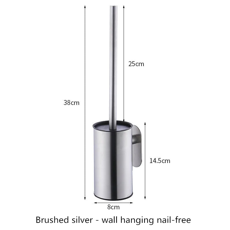 Circular type Stainless Steel Toilet Brush Black Bathroom Cleaning Brush Holder with Toilet Brush Wall Mount Seven color options