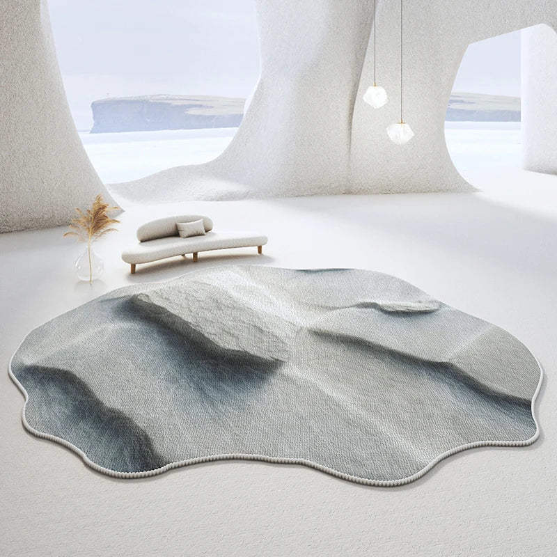 Light Luxury Bedroom Decor Irregular Rug, Large Living Room Rug, Washable Lounge Soft Floor Mat, Home Anti-Slip Carpet