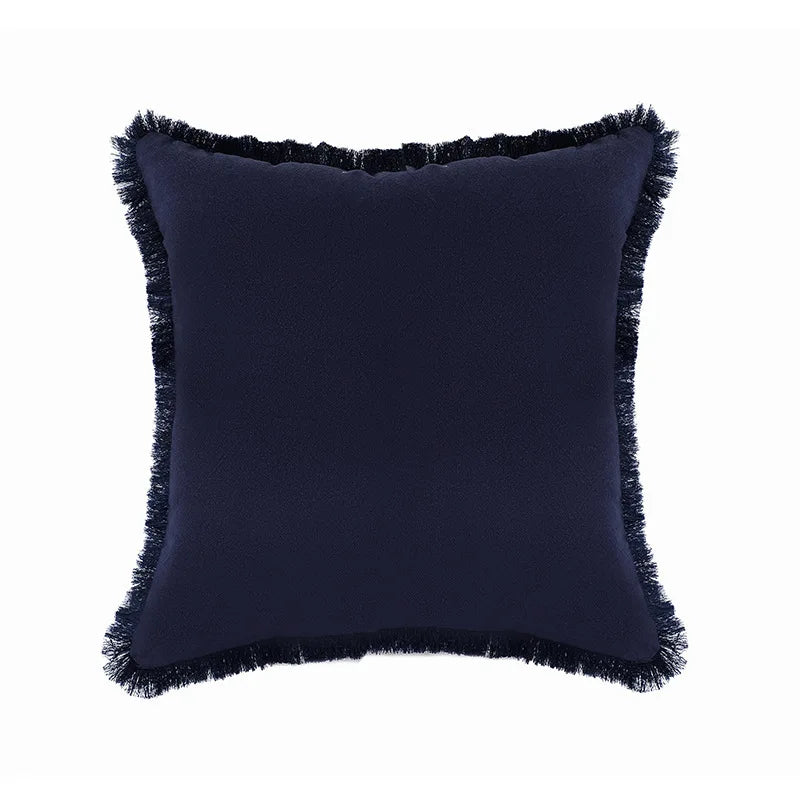Solid Fringe Boho Cushion Cover With Tassels Soft Accent Throw Pillow Cover For Couch Sofa Bed Living Room Pillowcase Home Decor