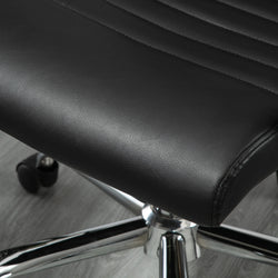 Office Chair, Ergonomic Executive Chair with Rocking Function, Height Adjustable, Upholstered with Faux Leather and Foam, Black