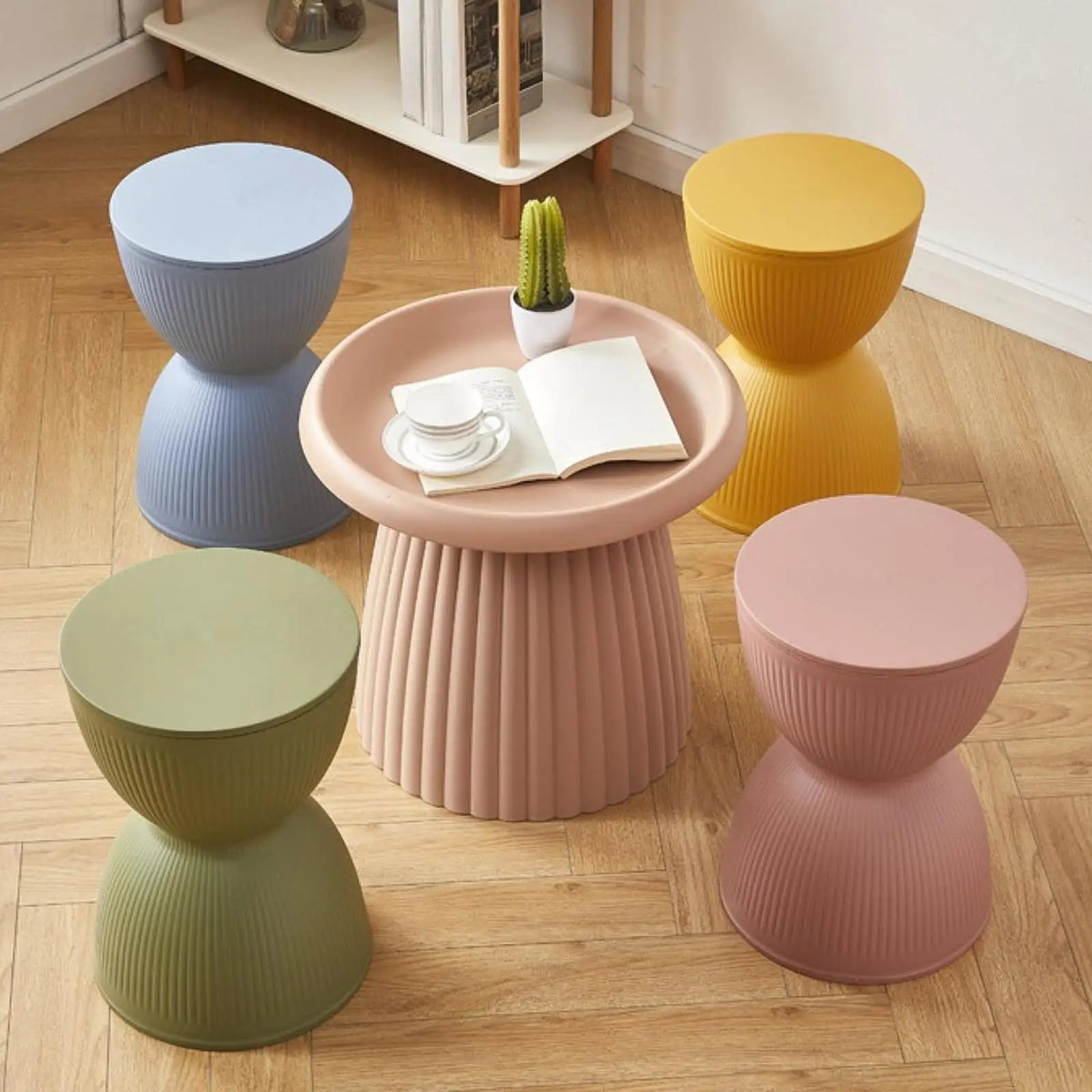 Nordic Small Round Foot Stool Multipurpose Seat Ottoman for Shoe Changing Bedside Sitting in Home Living Room Bedroom Entryway