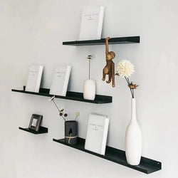 Picture Ledge Shelf, Metal Wall Shelves, Floating Shelves, Bookshelves and Kids' Bookshelf, Wall-Mounted for Living Room and Bedroom