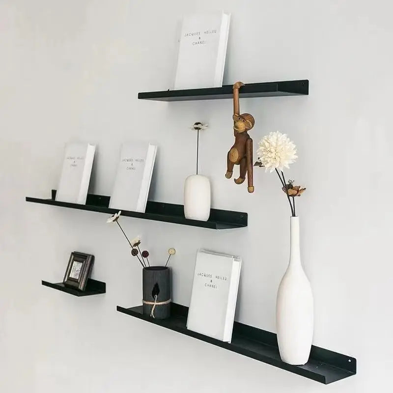 Picture Ledge Shelf, Metal Wall Shelves, Floating Shelves, Bookshelves and Kids' Bookshelf, Wall-Mounted for Living Room and Bedroom