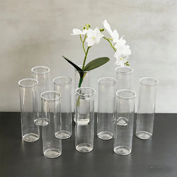 15/20 plastic cylindrical vases, high transparency vase set, suitable for simple desktop flower arrangement decoration
