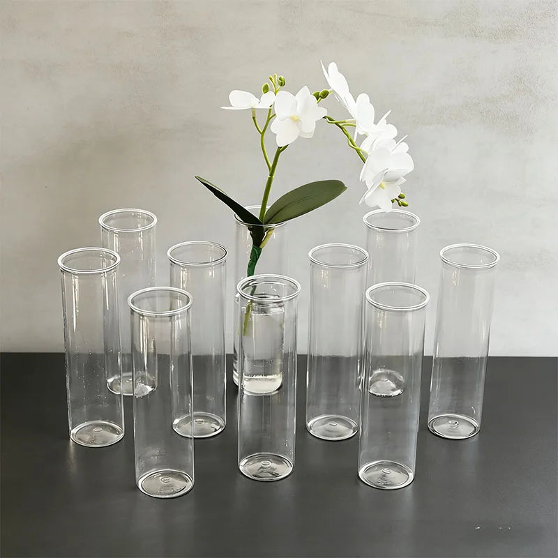 15/20 plastic cylindrical vases, high transparency vase set, suitable for simple desktop flower arrangement decoration