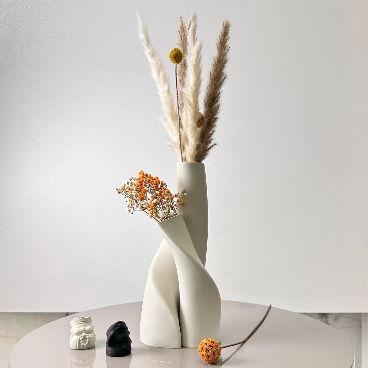 2 Piece Set of Special-Shaped Double Vase, Creative Dried Flower Vase, Multi-Color Optional, Suitable for Living Room, Kitchen,