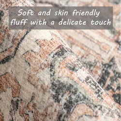 VIKAMA Minimalist Solid-Color Wabi-Sabi Style Rug, Irregularly Shaped Living Room Rug, Home and Bedroom Decorative Carpet