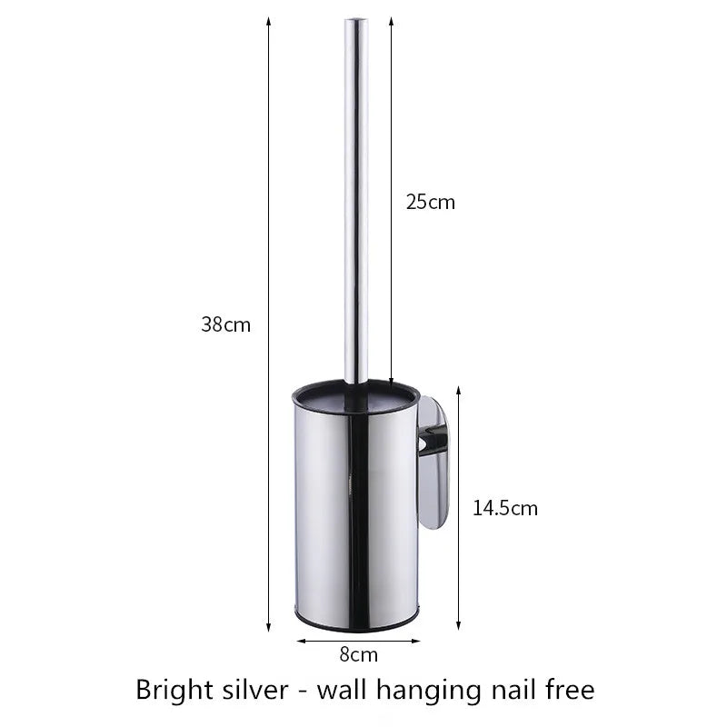 Circular type Stainless Steel Toilet Brush Black Bathroom Cleaning Brush Holder with Toilet Brush Wall Mount Seven color options