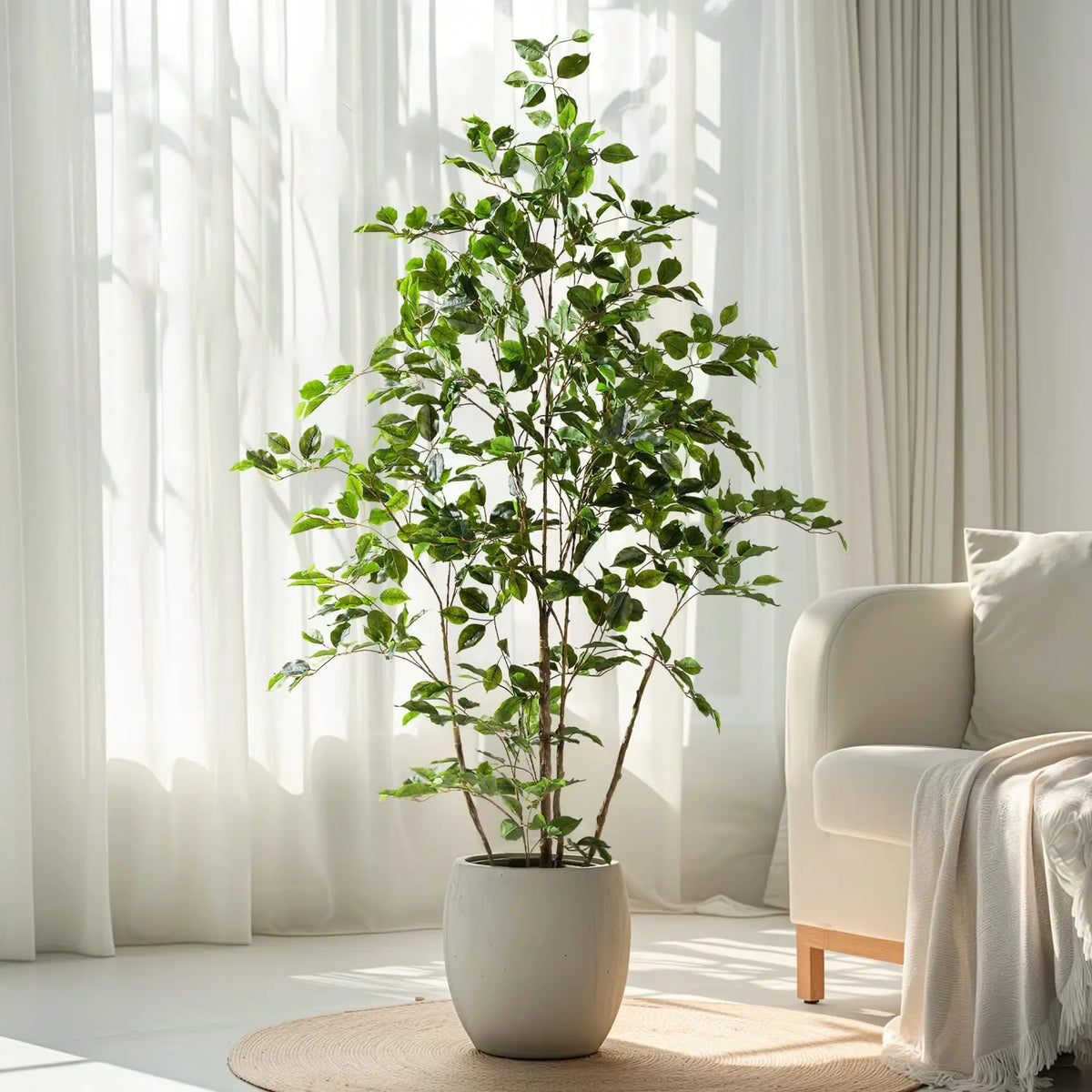 Low-Maintenance Artificial Ficus Tree - Enjoy Evergreen Beauty All Year Round, No Watering or Pruning Required