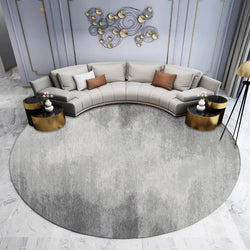 Modern-Style Rugs for Living Room, Light Luxury Bedroom Decor, Round Rug, Thick Plush Lounge Rug, Fluffy Soft Floor Gray Mat