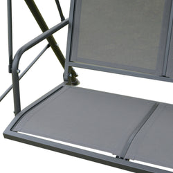 Outsunny 3-Seater Garden Swing with Canopy, Adjustable Breathable Backrest and Steel Frame, 175 x 118 x 159 cm