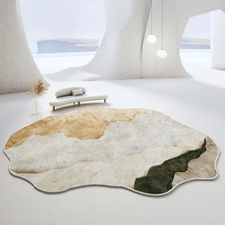 Light Luxury Bedroom Decor Irregular Rug, Large Living Room Rug, Washable Lounge Soft Floor Mat, Home Anti-Slip Carpet