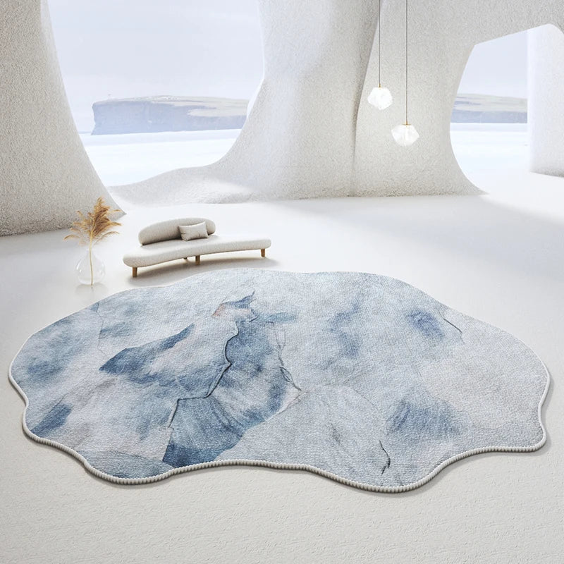 Light Luxury Bedroom Decor Irregular Rug, Large Living Room Rug, Washable Lounge Soft Floor Mat, Home Anti-Slip Carpet