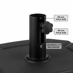 43 cm Fillable Parasol Base with Handle for 38 mm and 48 mm Parasol Poles