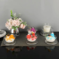 6 Pieces Durable Round Stainless Steel Coaster Silver Non-slip Heat Insulation Mat with Storage Rack Thickened Cup Mat Gift