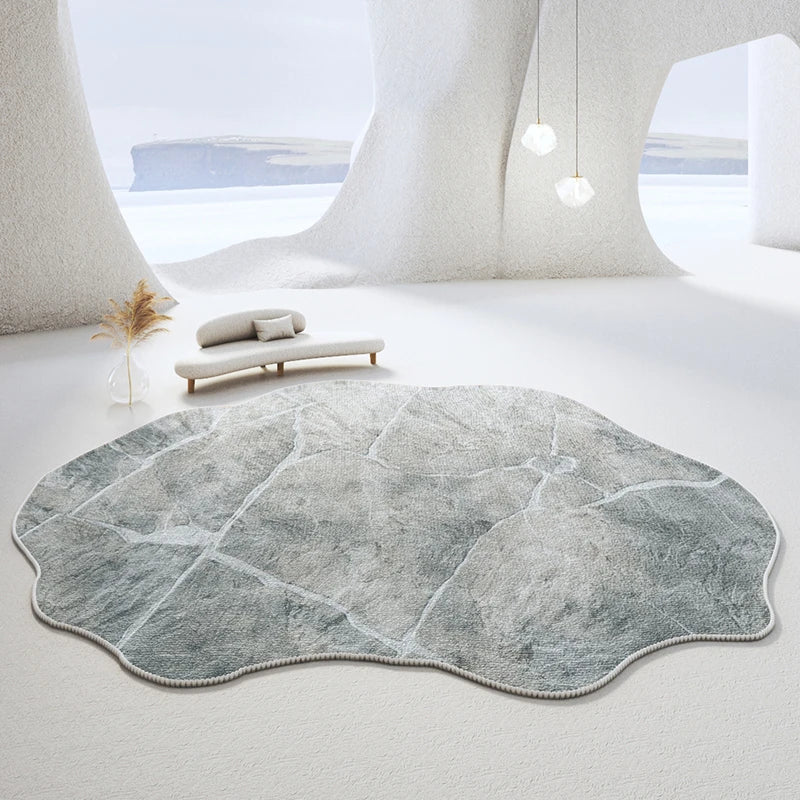 Light Luxury Bedroom Decor Irregular Rug, Large Living Room Rug, Washable Lounge Soft Floor Mat, Home Anti-Slip Carpet